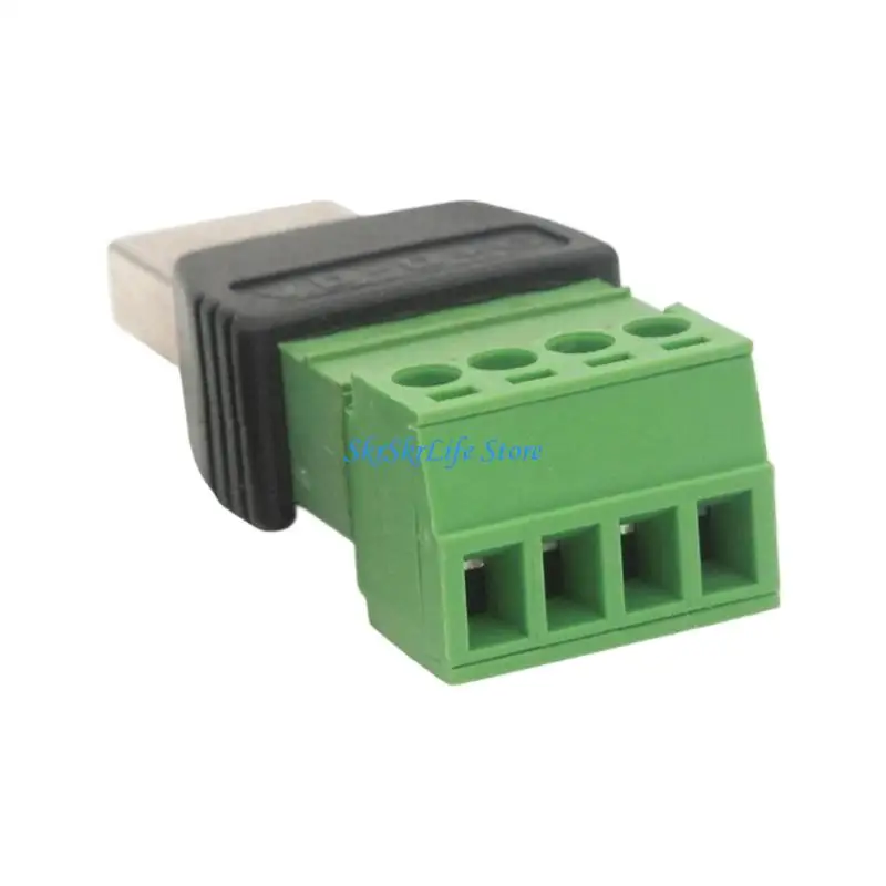 

E65E USB 2.0 A Male To Terminals Block Adapter Solderless Breakouts Board For Data Cable Repair DIY Electronics Projects