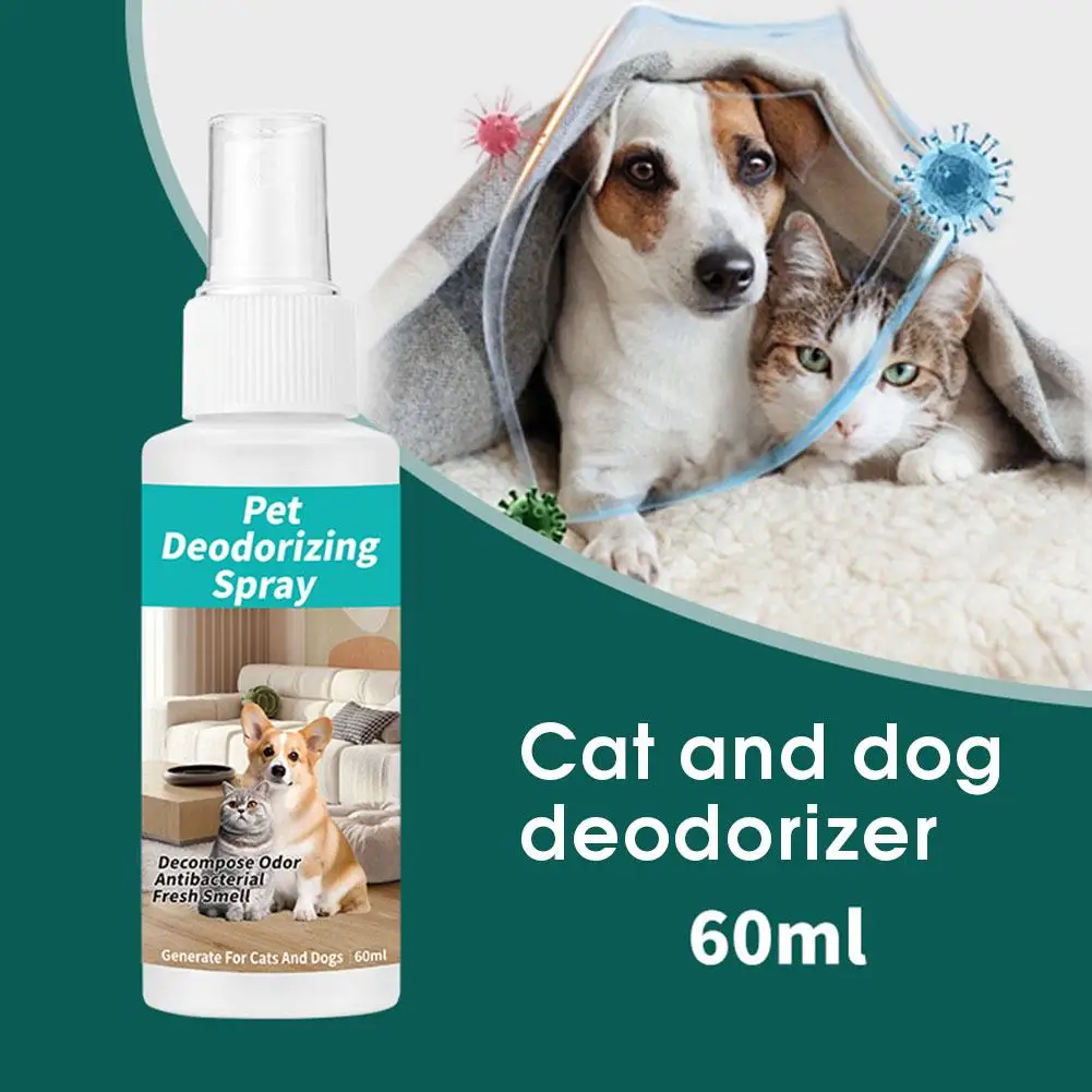 60ML Dog Deodorizer Spray Long Lasting Puppies Cats Dogs for Smelly Deodorizing Perfume Spray Remove Odor Freshing Air Q3P5