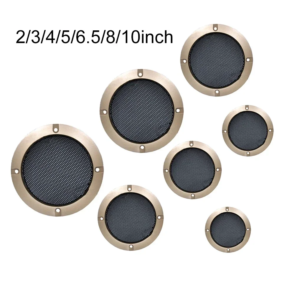 高品質のスピーカーネットカバー,2, 3, 4, 5, 6.5, 8および10インチ,車,家庭,メッシュ,プラスチックフレーム,金属,鉄