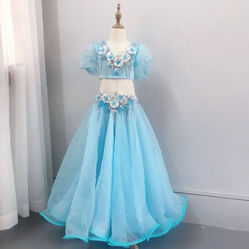 Customized Belly Dance Costumes Children's Performance Clothing Practice Dress Big Swing Skirt Adult