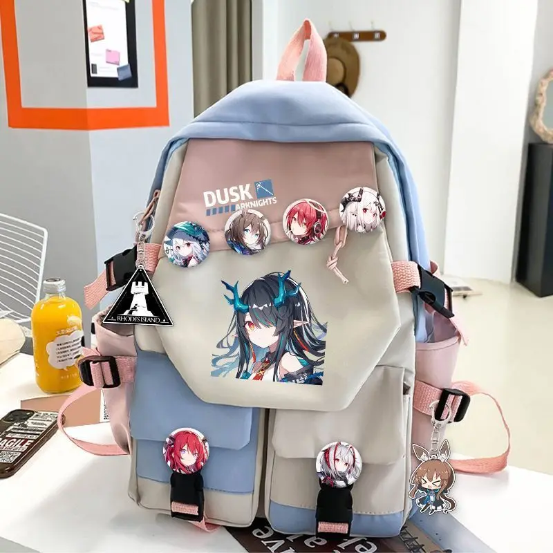 Arknights Anime Game Collaboration Merchandise Amiya Unisex Elementary And Middle Backpack Large Capacity School Bag Anime