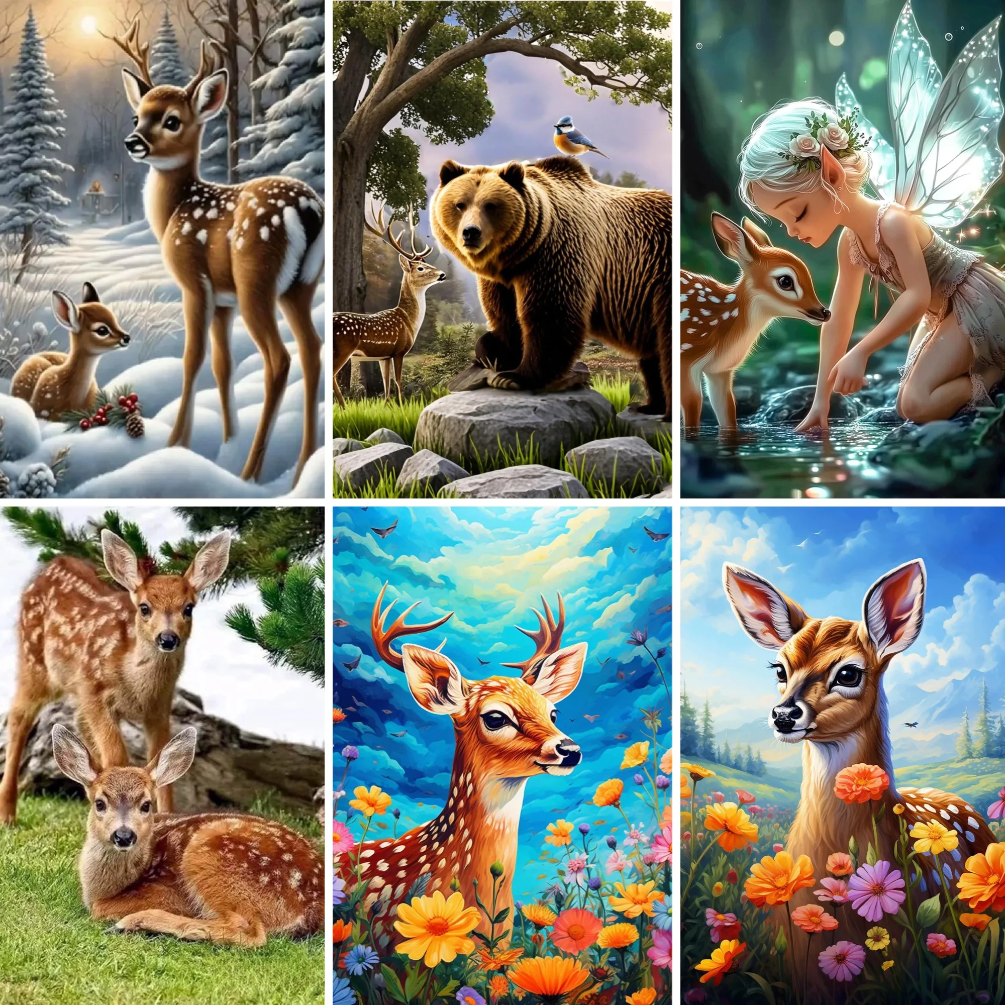 

Детский олень, акварель, алмазная живопись, лесные животные, лесной пален, полная квадратная круглая дрель, вышивка крестиком, ремесленный декор