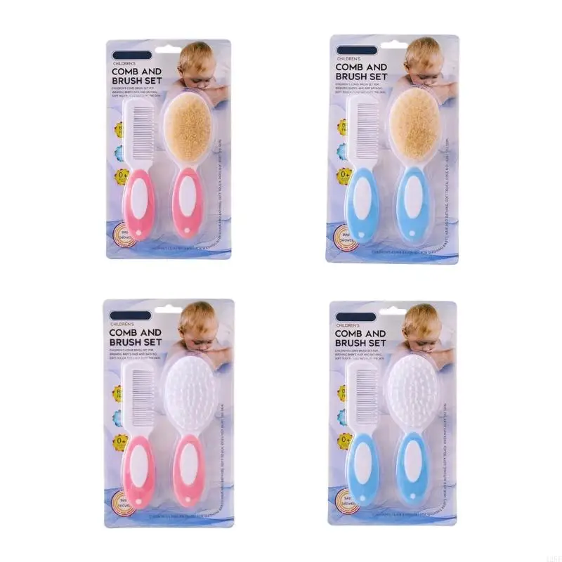 Baby Hair Bath Brush with Detangling Comb for Infant Care Easy Cleaning Design 425F