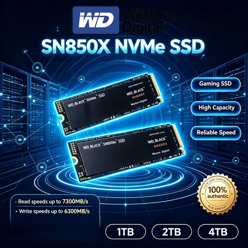 WD_BLACK SN850X M.2 2280 NVMe PCIe Gen4.0 X4 Internal SSD 1TB 2TB 4TB High Speed Solid State Drive For Desktop Laptop PC Upgrade