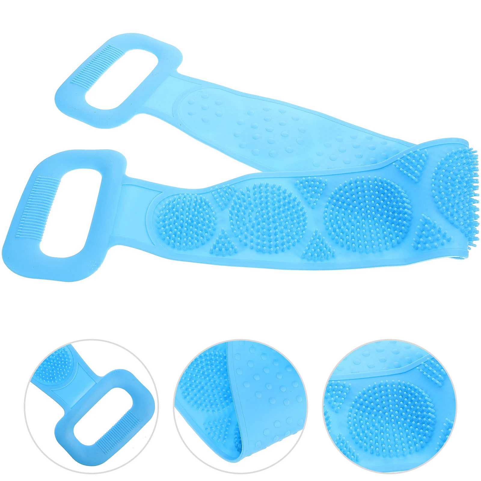 

Двусторонний синий силиконовый скребок для душа, пояс для ванны, чистый отшелушивающий массаж, стимулирующий кровообращение, массажер для душа