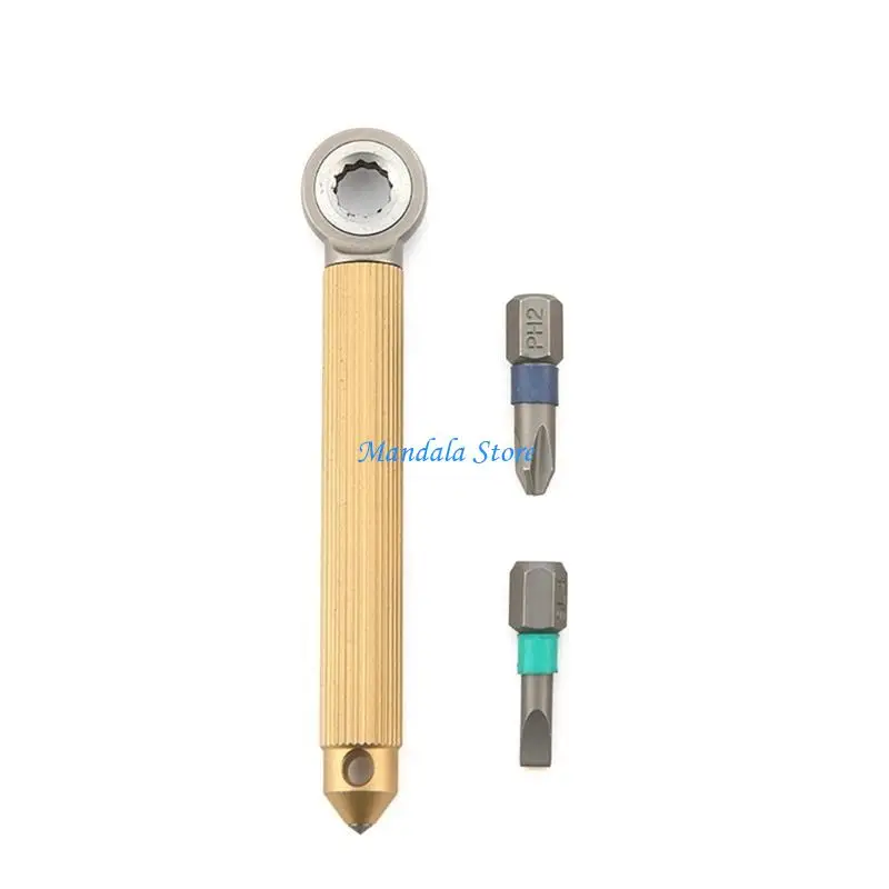 U2JC Ratcheting Screwdriver Pocket Wrenches Window Breaking Brass