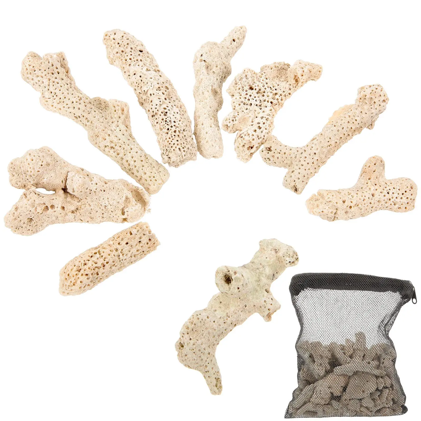 

Coral Bone Sand for Fish Tank Aquarium Filter Media Water Filtration Material Natural Coral Suitable Fresh Saltwater Stabilize
