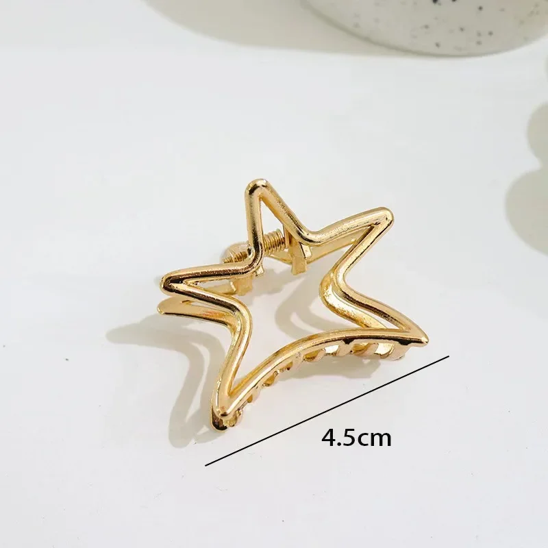 Fashion Metal Hair Claw For Women Gold Silver Color Cross Crab Hair Clip Korean Elegant Geometric Hairpin Girl Hair Accessories