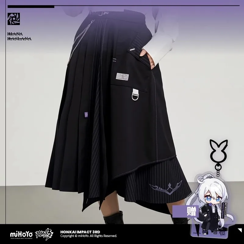 الرسمية miHoYo Honkai Impact 3rd Kiana Kaslana Shi Li Zhu Guang سلسلة موضوع تنورة أنيمي لعبة الملابس الطرفية