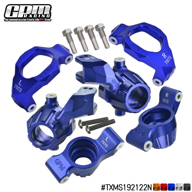 GPM 1/10 MAXX /6S Maxx Slash TRAXXAS Alu 7075 Front C-Hubs & Front Steering Blocks & Rear Stub Axle Carriers Set
