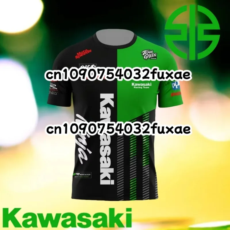 

Summer Kawasaki Men's Motorcycle Quick-Drying T-Shirt High-end Sports Casual Cycling Short Sleeve Comfortable Off-Road Top