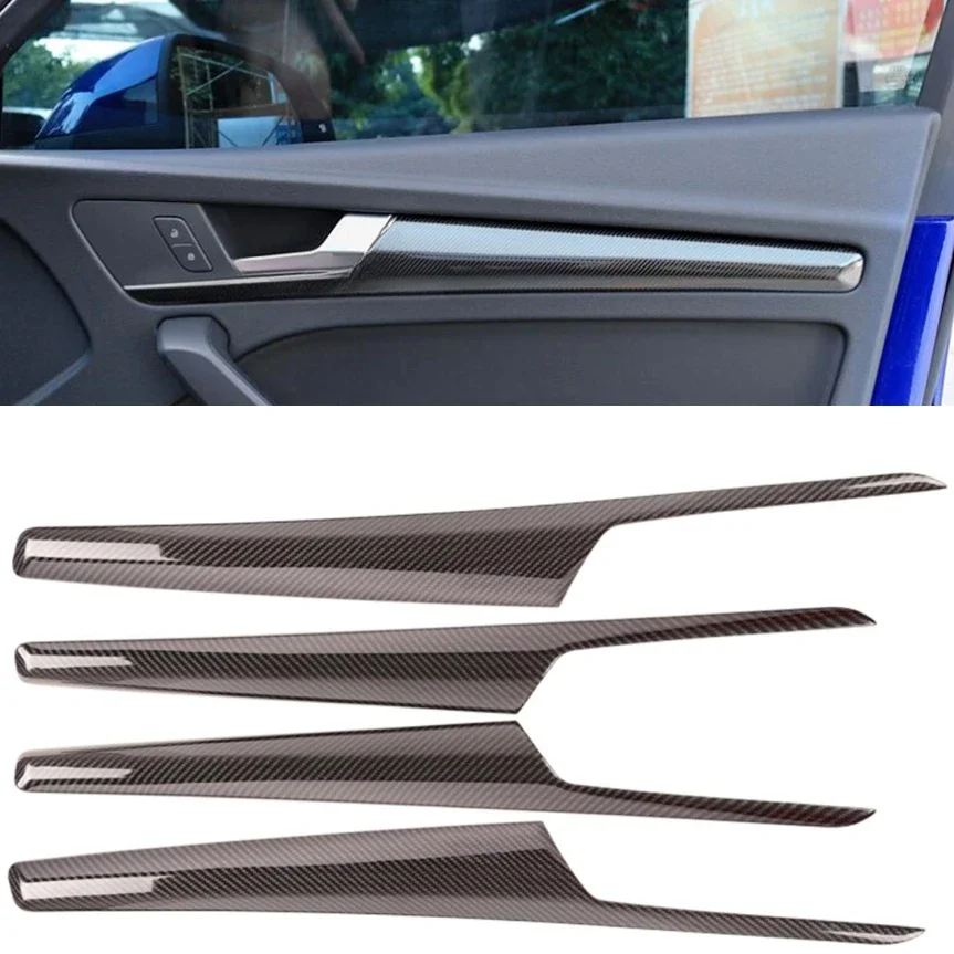 

Car Styling Interior Door Window Handle Panel Strips Cover Trim Carbon Fiber ABS For Audi Q5 FY 2018 2019 2020 2021