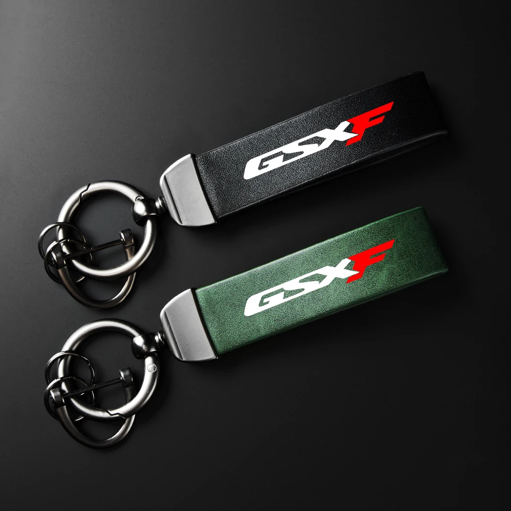 For SUZUKI GSXF GSX 750 F 750F GSX750F Holder Carbon Leather Keyring Motorcycle High-Grade leather Keychain Accessories Logo New