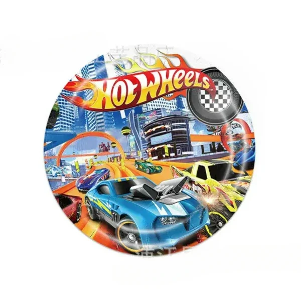 Hot Wheels Party Servies Leuke Cartoon Racewagens Themafeest Versieren Plaat Cup Tafelkleed Jongen Verjaardagsfeestje Benodigdheden