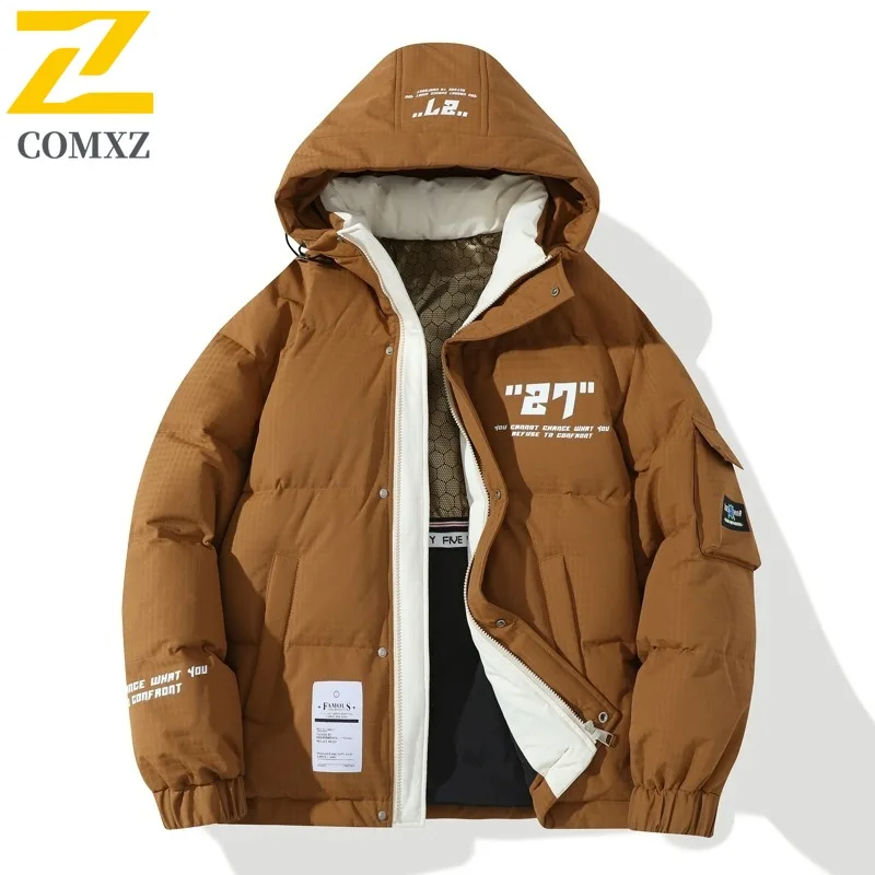 COMXZ Men Parker Coat Graphene Heat Storage Outdoor Solid Ski Windproof Hiking Puffer Jacket High Quality Snow Winter Jackets