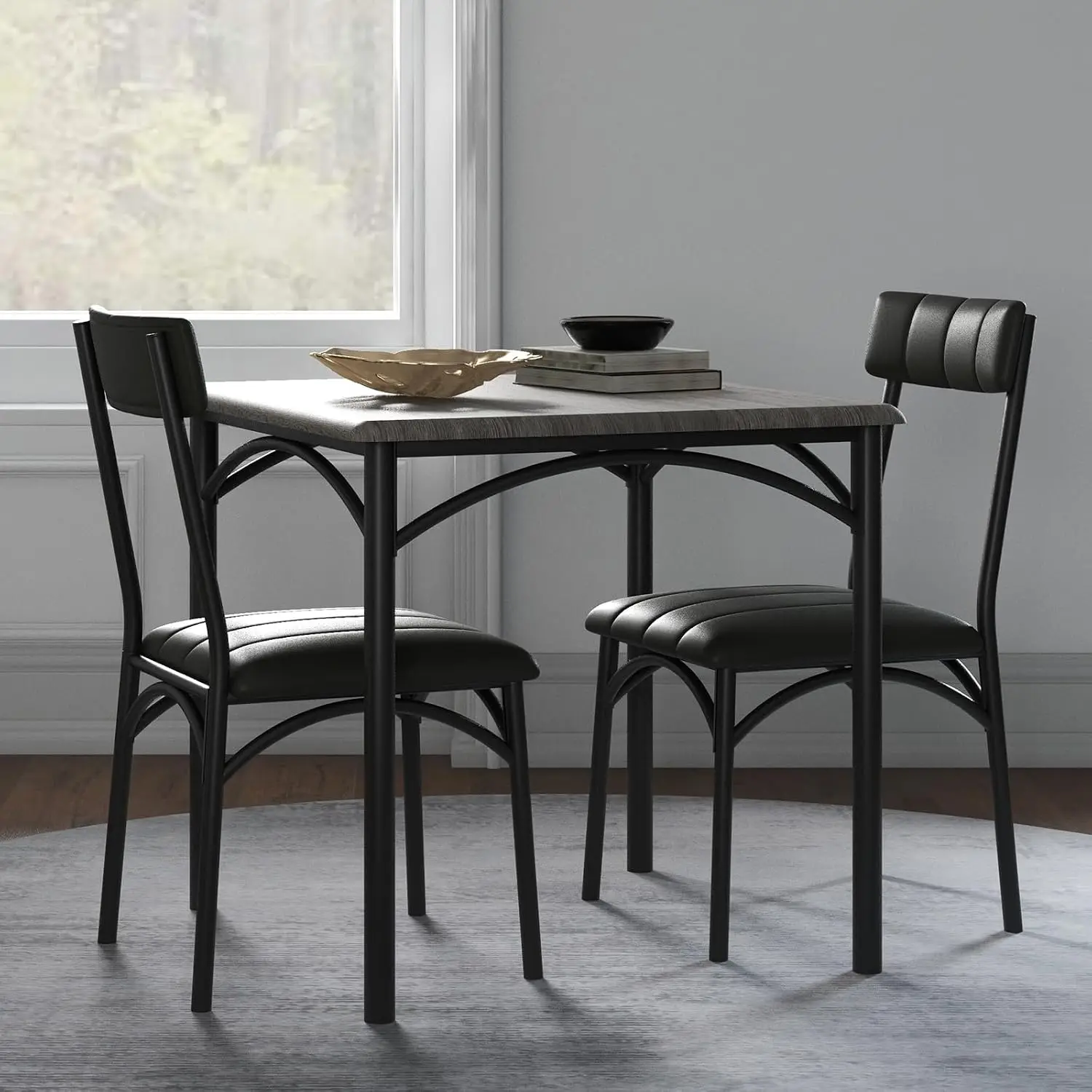 Garvee Square Dining Table ordic Luxury Style Modern Dining Table Legs Space Home Furniture Compact Breakfast Nook Table for Apartment Dining Room