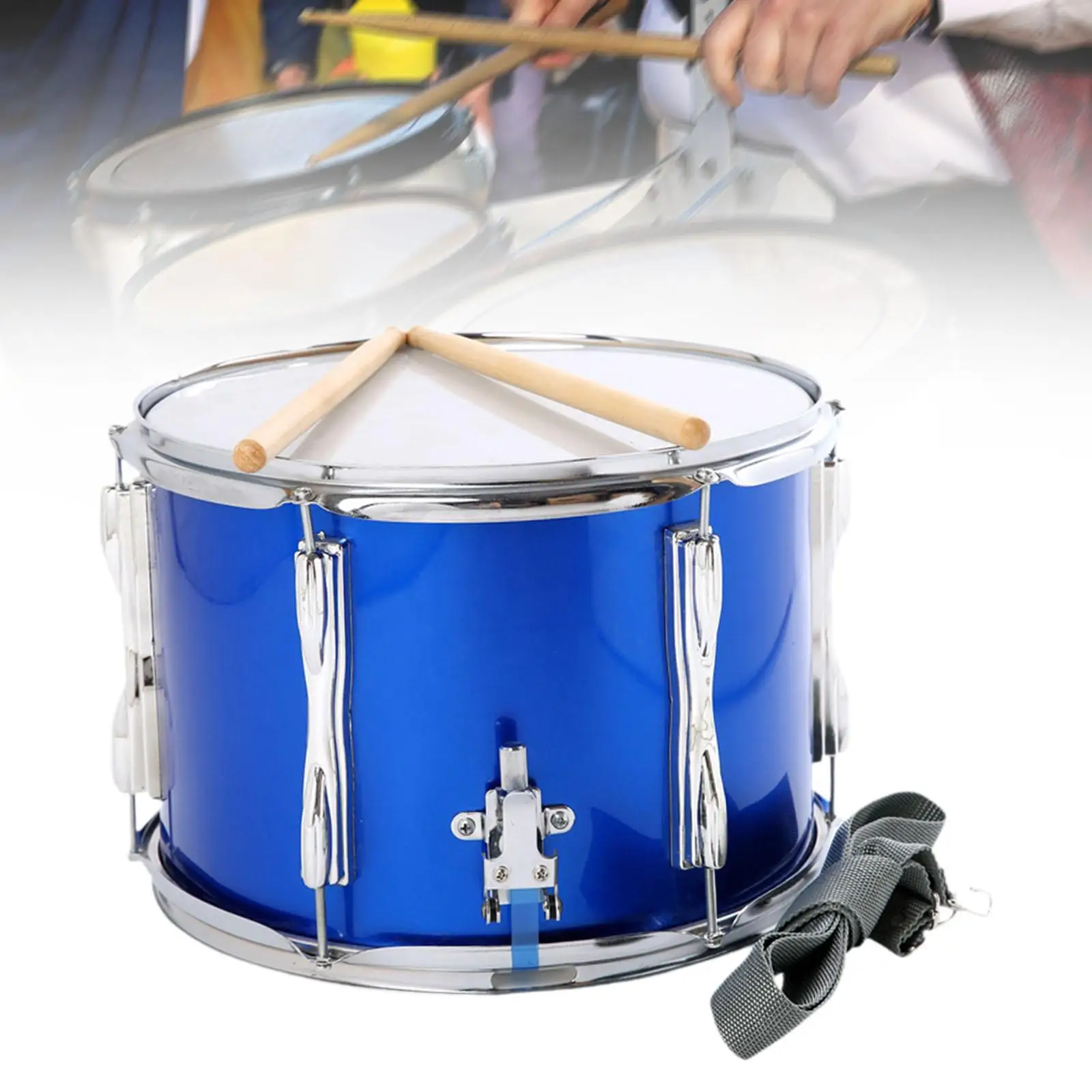 13inch Snare Drum with Shoulder Strap Lightweight Professional Educational Toy