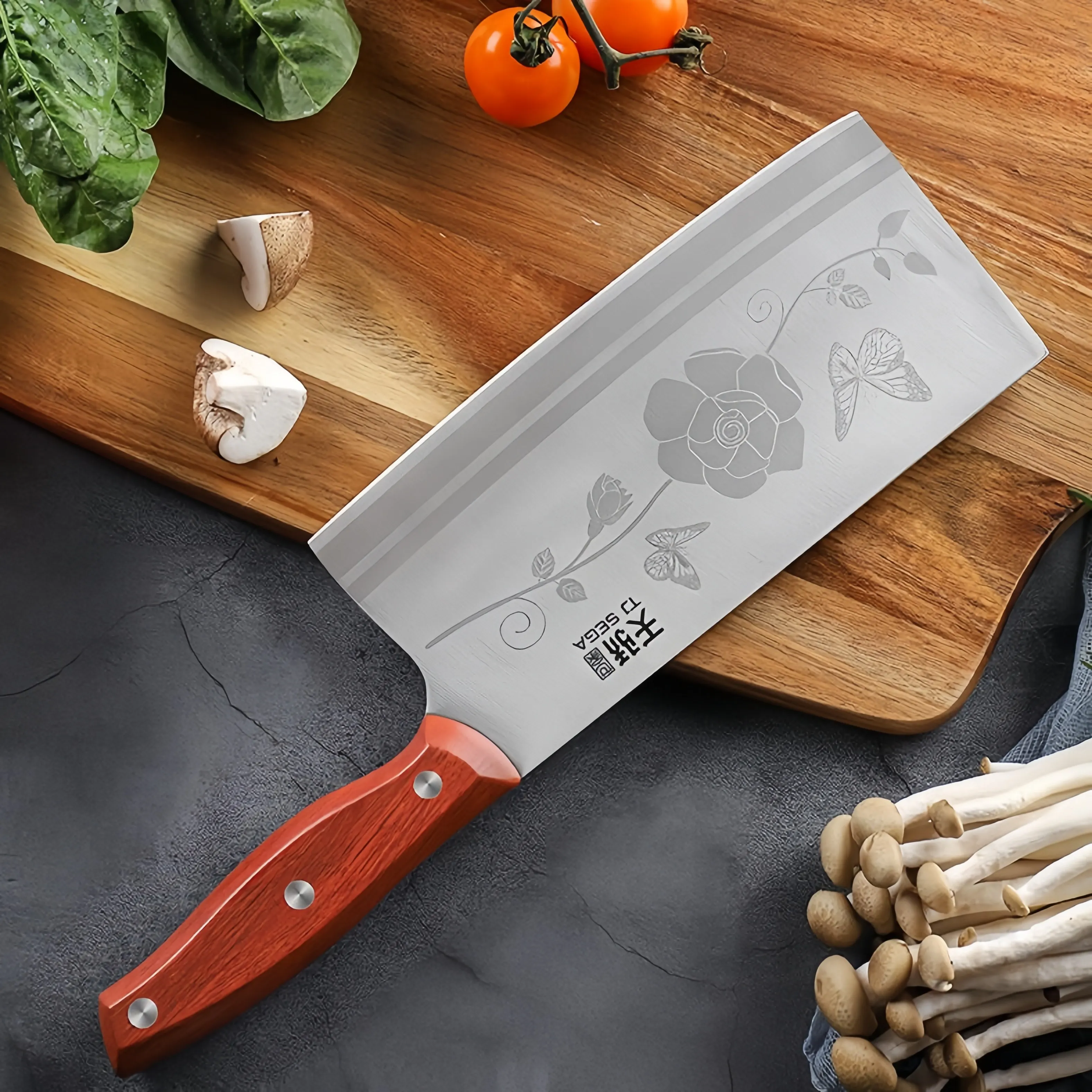 Chef Knife Stainless Steel Kitchen Knife Meat Vegetable Chopping Knife Fish Fillet Slice Butcher Knife Super Sharp Blade Cleaver