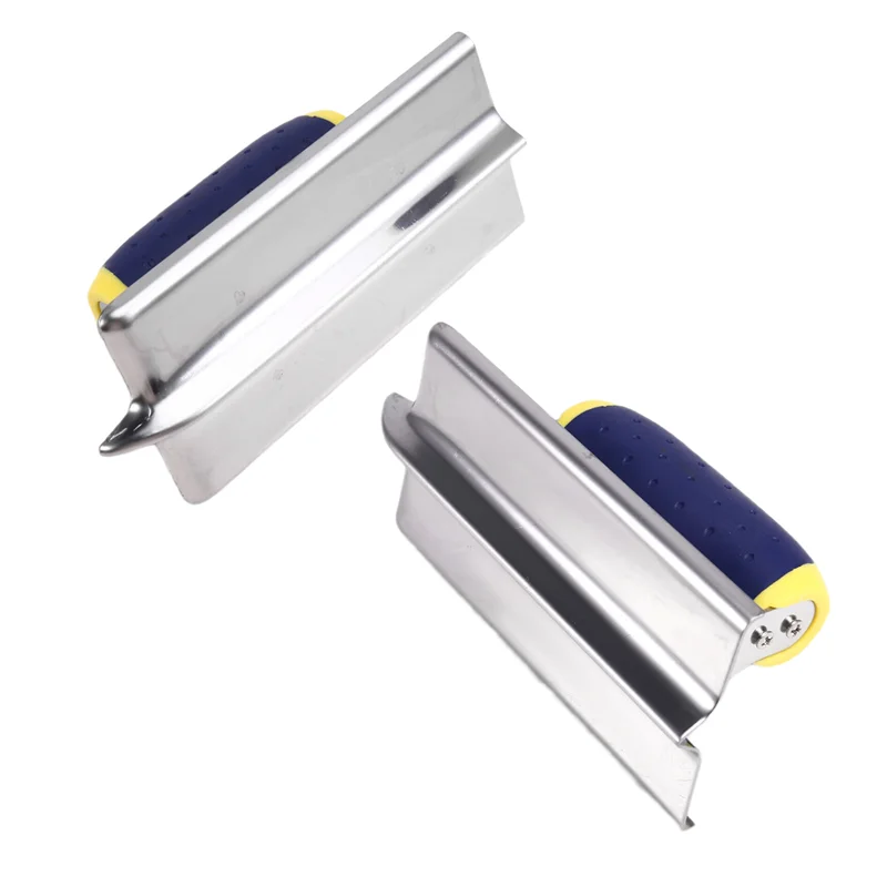 A11E-Concrete Hand Edger And Groover Tools Set Silver & Blue Construction Tools Plaster Stucco Cement Finishing Kit