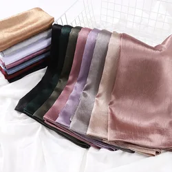 Sciarpa di seta Hijab in Chiffon per le donne sciarpe Bandana di lusso fascia foulard scialle Chic donna musulmana turbante Hijab