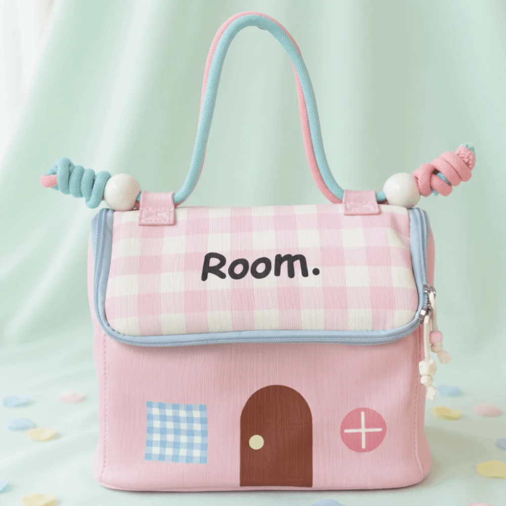 Stylish Large Capacity Makeup Bag House Shape Handheld Portable Toiletry Organizer Cartoon Portable Cosmetic Bag Travel