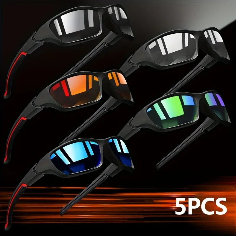

5PCS Polarized Sunglasses for Men Outdoor Fashion Sports Fishing Cycling Eye Protection Sun Glasses Luxury Design Uv400