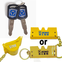 For XCMG XE60 75 65 85 215 excavator ignition key with Bucket Key Chain Heavy Equipment Keychain