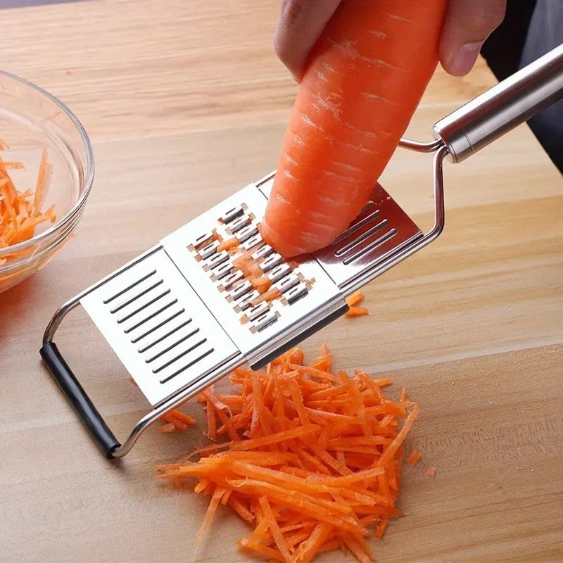MultiPurpose Vegetable Slicer 4 in1 Vegetable Slicer Stainless Steel Shredder Cutter Cuts Set Manual Fruit Carrot Potato Grater