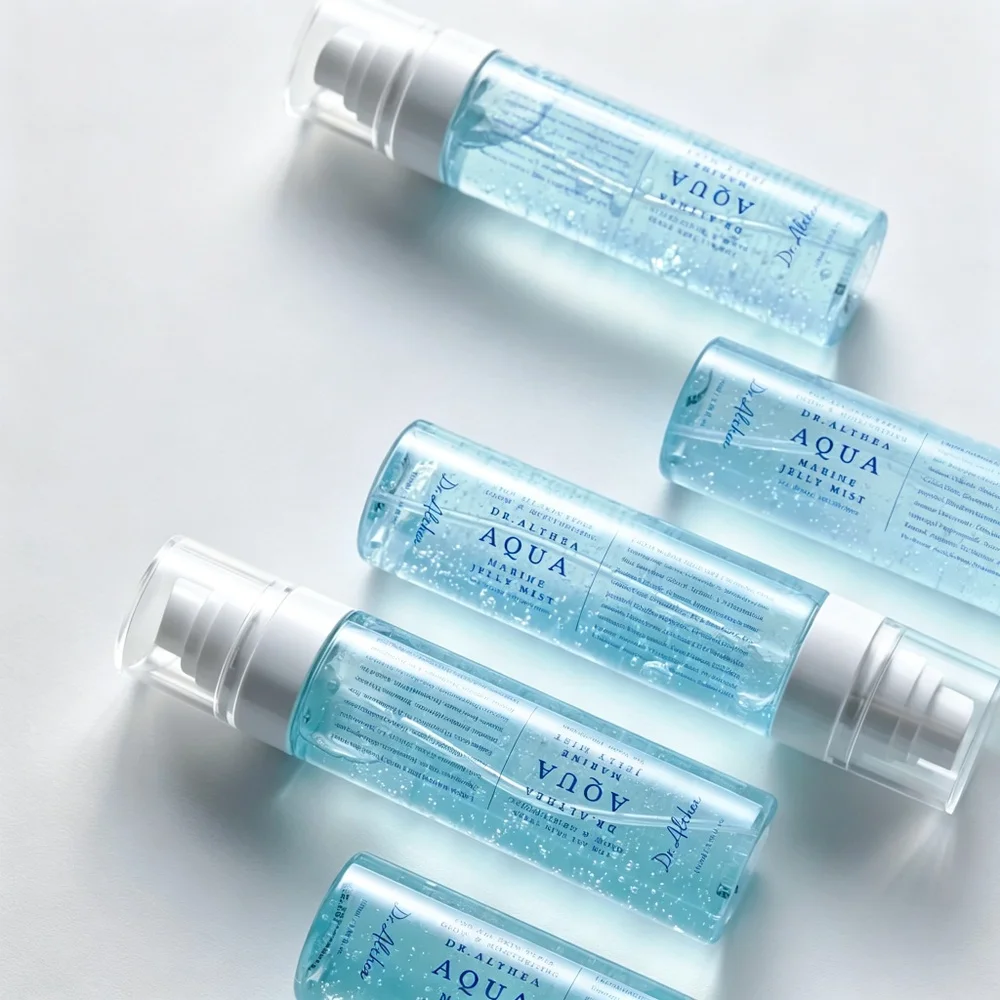 Conjunto Coreano Dr.Althea Aqua Marine: Sérum Hidratante, Névoa e Creme 70% Água de Bambu para Hidratação Profunda e Cuidados Calmantes com a Pele Facial