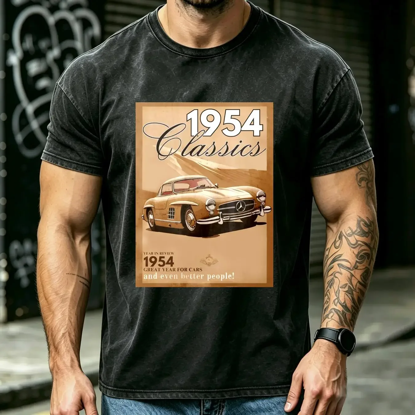 washed T Shirt 70th Birthday Born in 1954 Classic Gullwing Funny long or short sleeves vintage Washed Versatile graphic Soft