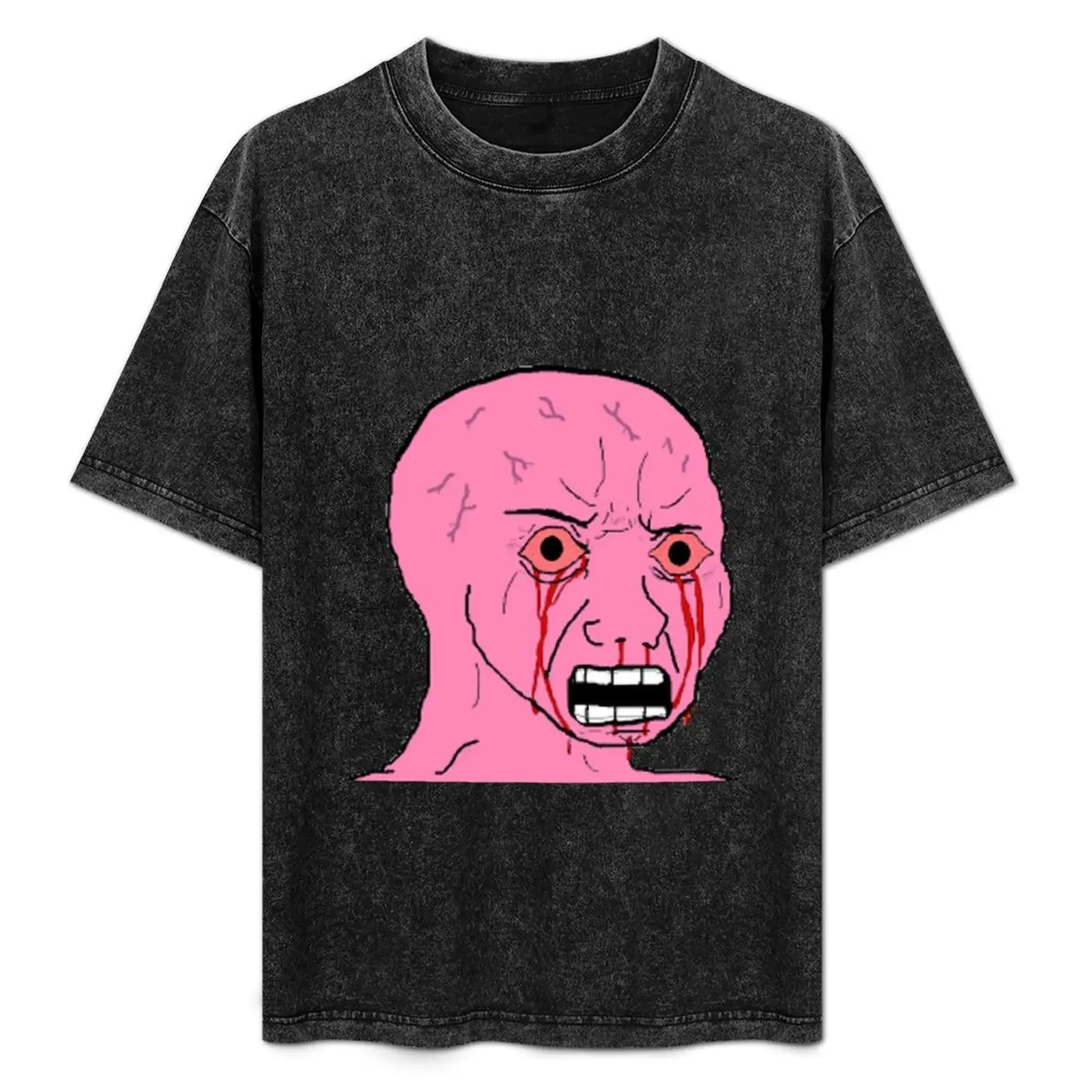 

Pink Wojak T-Shirt korean fashion plus size clothes Man t-shirt shirts graphic tee men