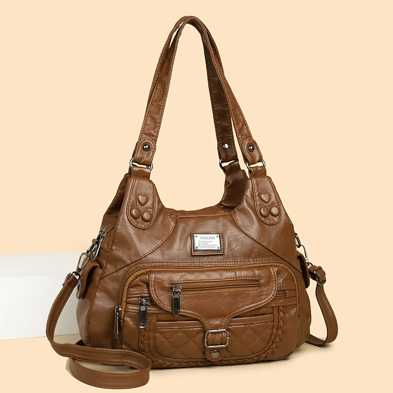 

High Quality Ladies Soft Leather Shoulder Bag Designer Luxury Handbags Tote Bags For Womens 2024 Female Crossbody Messenger Bags