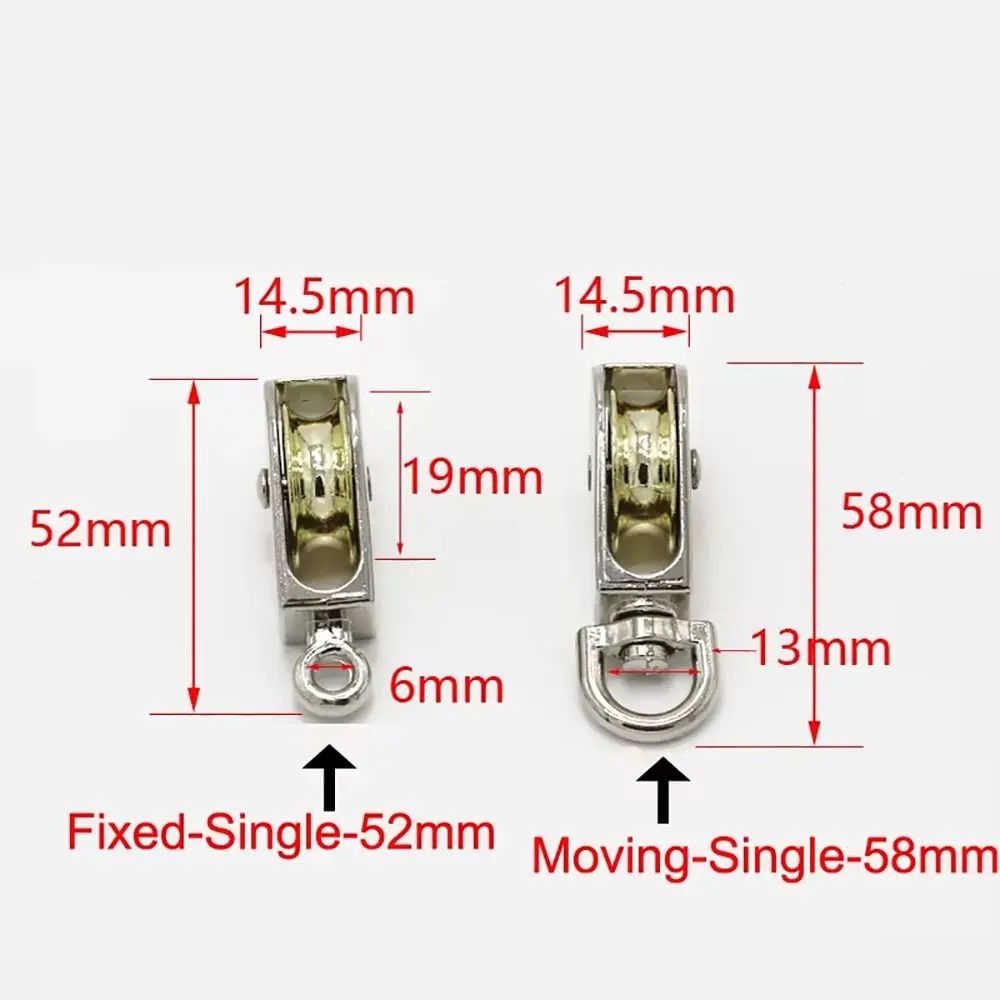1 個新しい 43/58/86 ミリメートル移動プーリーミニシングル/ダブルホイールメッセンジャープーリー亜鉛合金金属シーブクラウンブロック