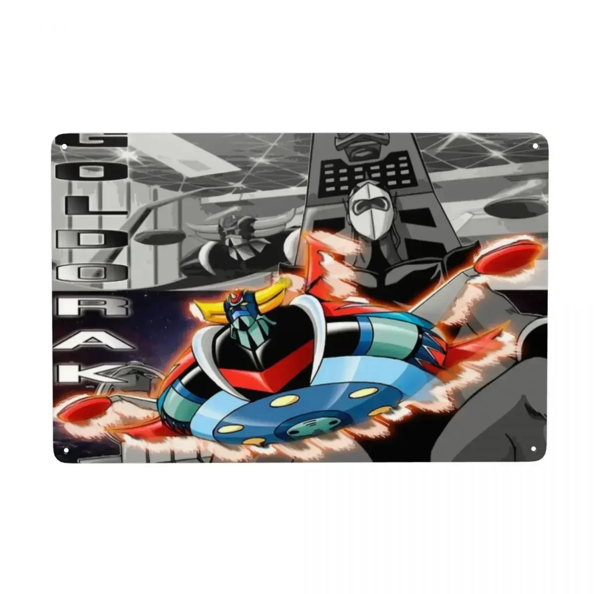 Goldrake Goldorak Anime Mazinger Z Metal Tin Sign Rectangle UFO Robot Grendizer Signs Plaque Bar Cafe Restaurant Wall Art Decor