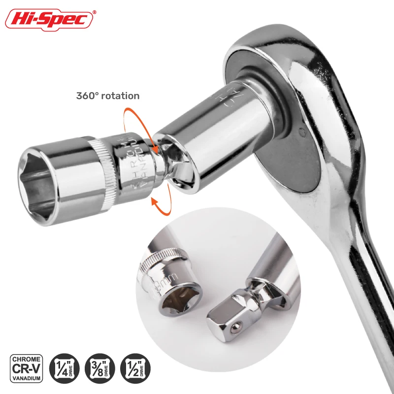 Hi-spec 1/4 "3/8" 1/2 "uniwersalny zestaw przegubowy klucz Adapter gniazda klucz pneumatyczny zginalny Adapter uniwersalny zestaw narzędzi ręcznych