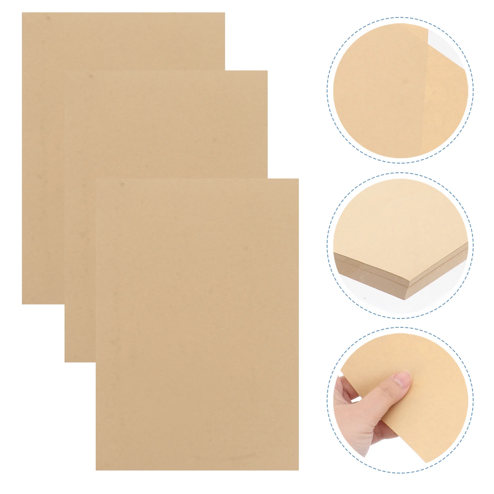 100枚 クラフト文具用紙 ヴィンテージ ライトブラウン A4 レターペーパー 書き込み、描画、クラフト、ラッピング、メモ用