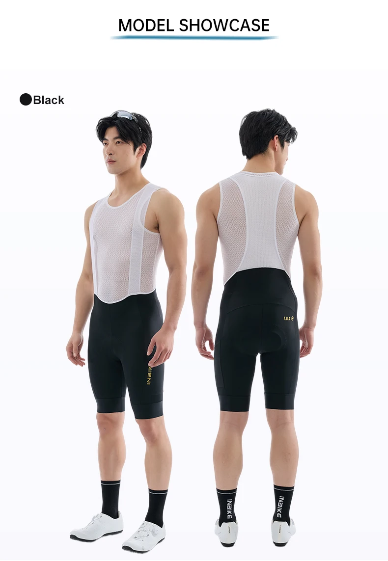 INBIKE Herren-Radtrikot-Shorts mit Polsterung, Sommer-Stoßdämpfende Atmungsaktive Schnelltrocknende Radsport-Trägerhose, MTB-Fahrradhose – Detail 10