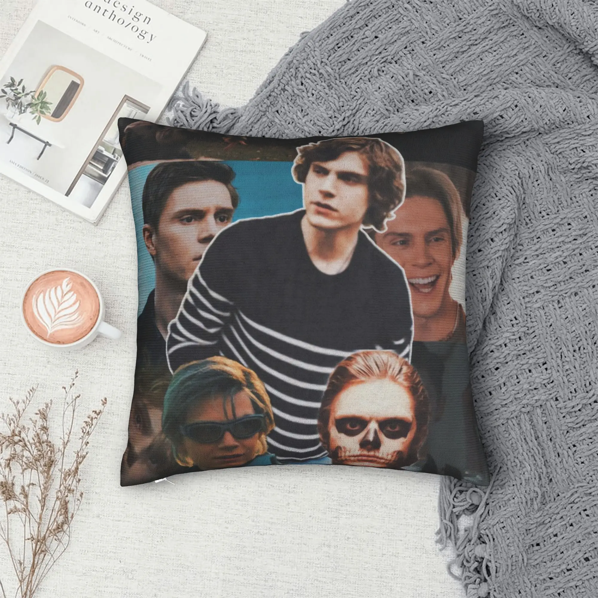 Colorful Evan Peters Bright Collage Pillow Case  Graphic Pillow Cover Kawaii Pillowcases For Office Car Home Decor