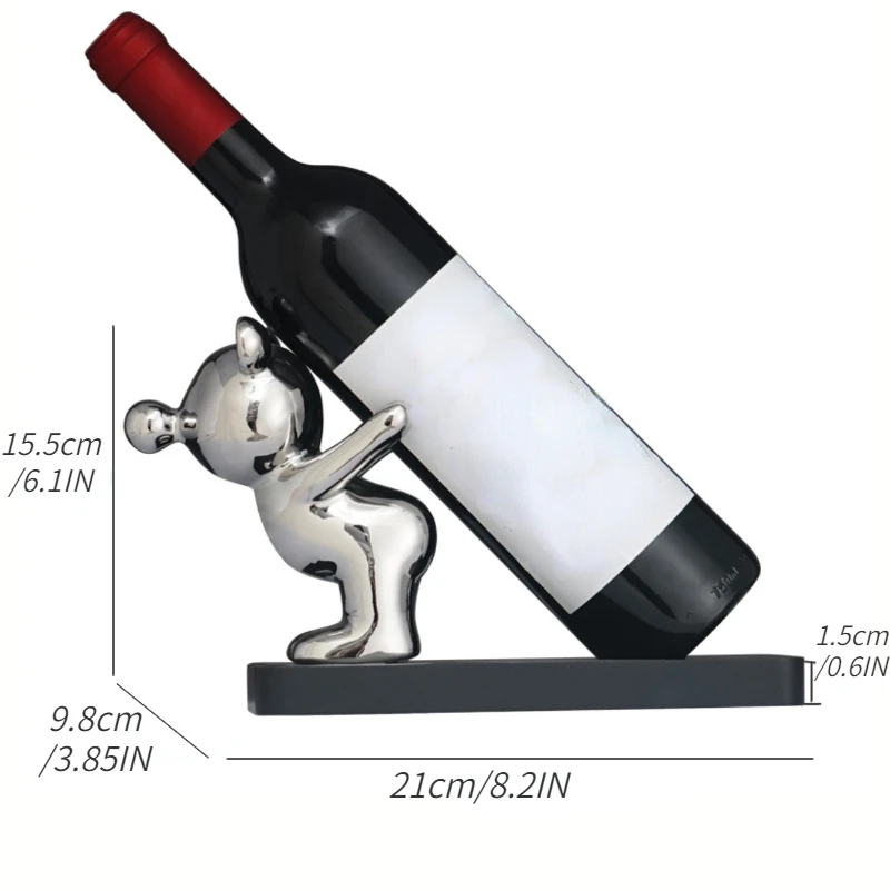 Bear wine rack cup holder home decoration, suitable for bars and restaurants, kitchen storage and storage, kitchen accessories.