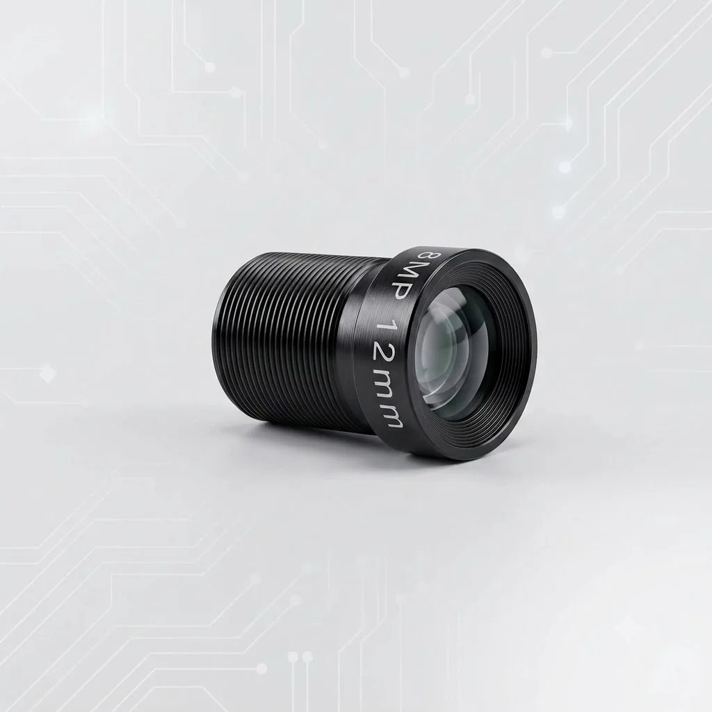 12mm M12 Mount No Distortion Lens 8MP 4K 1/1.8
