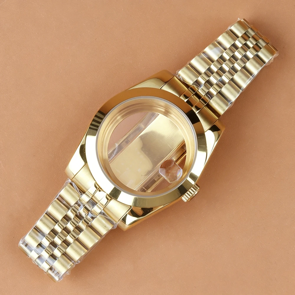 

Gold PVD 36mm 39mm Case Jubilee Strap For Datejust Seiko NH35 NH36 Movement 28.5mm Dial Waterproof High Quality Stainless Steel
