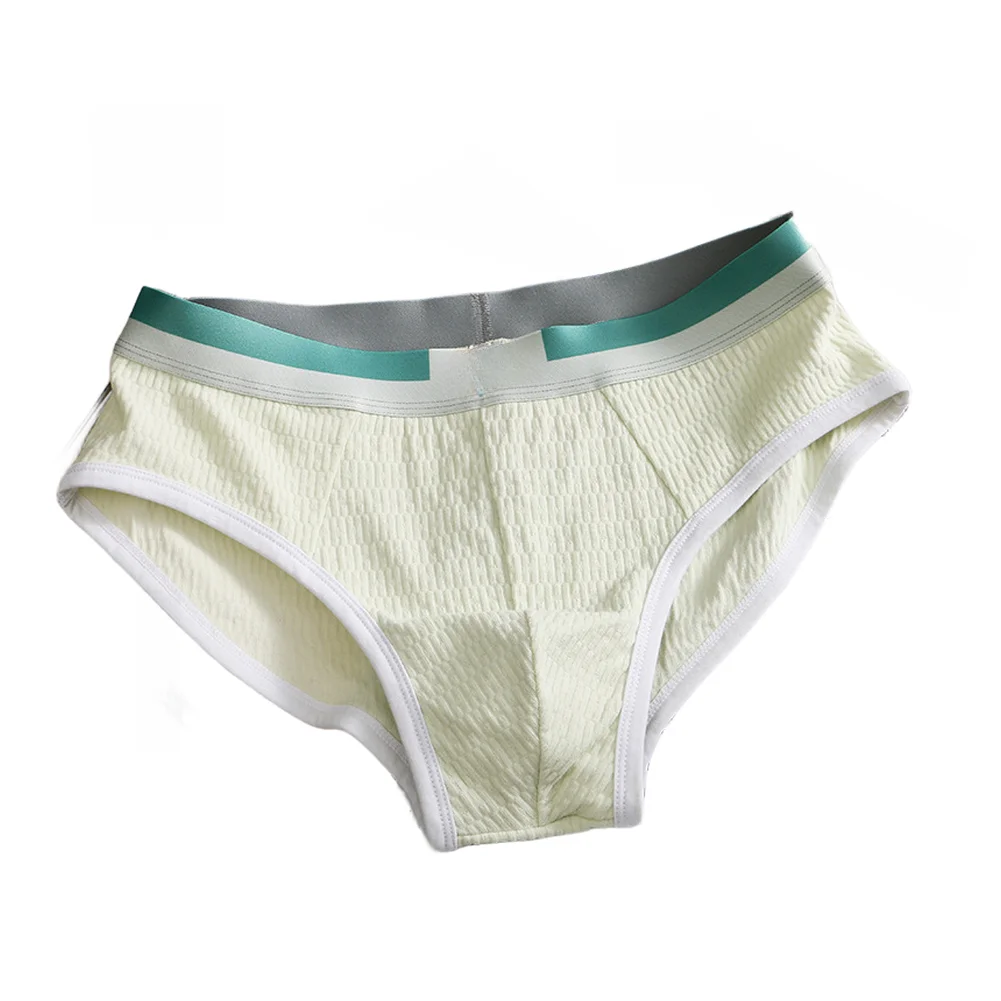 Men's Contrast Color Triangle Underwear Breathable Thin Sports Daily Simple Panties U-convex Pouch Briefs For Man