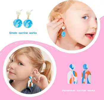 24色聚合物黏土耳環製作套裝,適用於藝術和手工禮品,DIY耳環首飾工藝製作套裝,適合女孩和成人 10 最佳銷售 聚合物黏土套裝 - №3