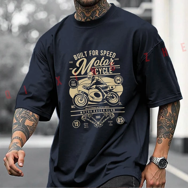 Built For Speed Motorcycle T-shirt Men And Women Cotton Casual Tshirt Summer Casual Short-sleeve Round Neck Fashion Tops Tee