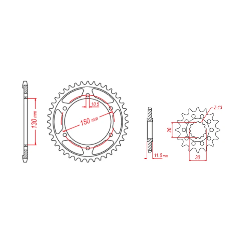 525 16T 47T Front Rear Sprocket Gear Staring Wheel Set For Yamaha TDM900 5PS TDM900A ABS FZ8 FZ8N FZ8S FZ-8 FZ-8S FZ-8N TDM 900