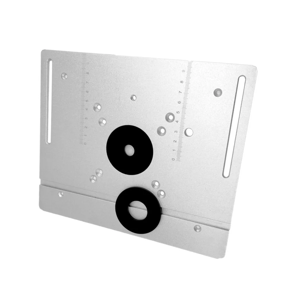 Aluminum Alloy Router Table Insert Plate High Precision 85x85mm 70x60mm Hole Spacing Aluminum Alloy Insert Plate 2 in 1 Design