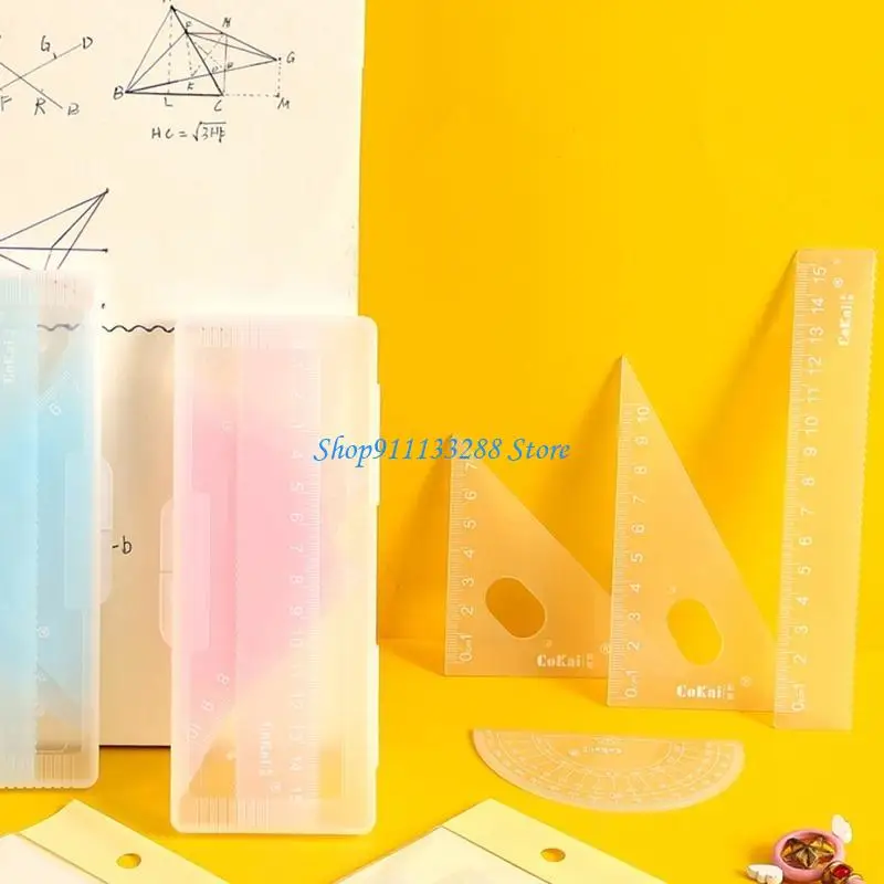 G88D Student Straight Ruler for Triangle Ruler Protractor for Measuring Drawing Tool