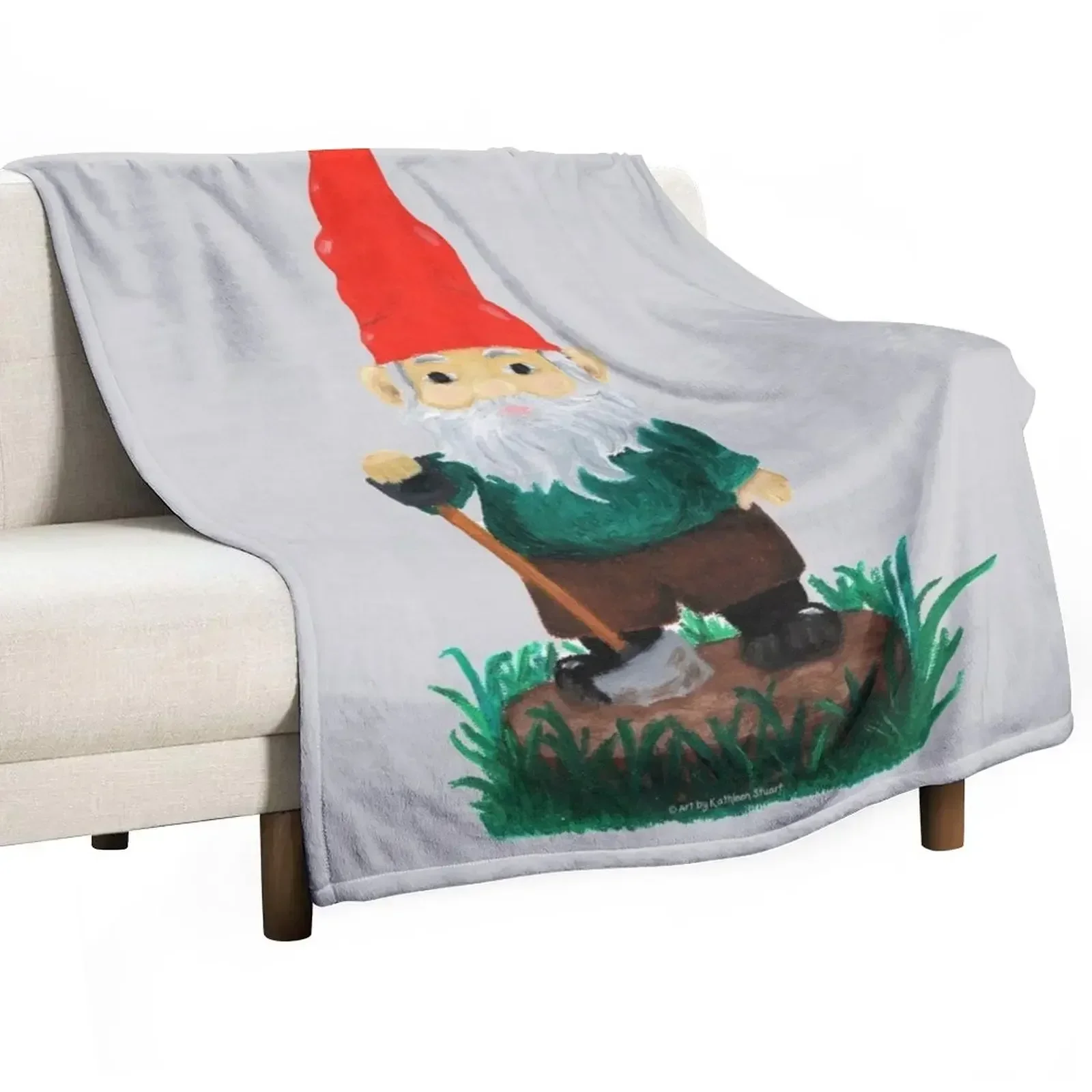 

Garden Gnome - Cute Oil Painting Throw Blanket Large cosplay anime Soft Plaid Luxury Thicken Blankets