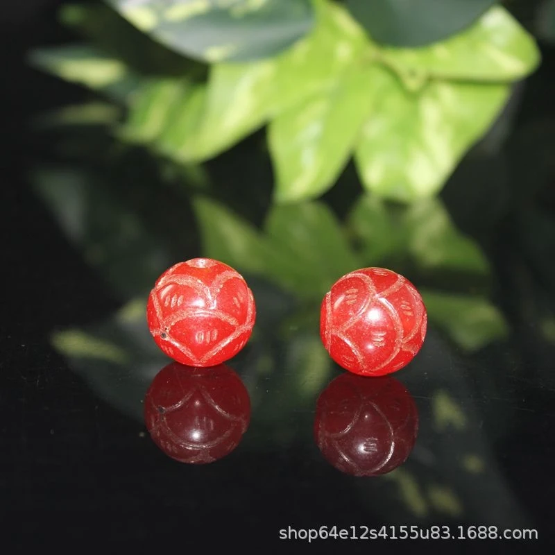 Antique-style red jade round , loose beads, accessories, components are fashionable and versatile