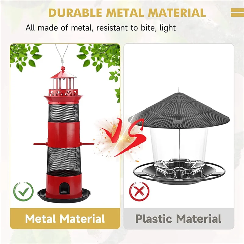 

Large Capacity Bird Feeder Bird Feeders Squirrel Proof Bird For Outside Metal Bird Seed For Black For Outdoors Hanging